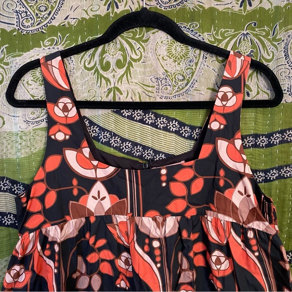 Eva Franco x Anthropologie Black Floral Retro Mod Tent Min Dress Size Medium - Picture 3 of 16